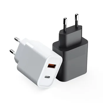 30 Вт зарядное устройство | Двойной порт PD / USB, европейский стандарт, зарядное устройство для быстрой зарядки из нитрида галлия, для планшетов/телефонов/ноутбуков...